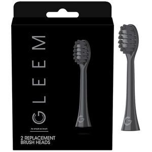 Gleem Electric Toothbrush Refill Head, 2 Count, Black +++2 PACKS ++